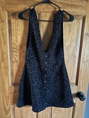 BB Dakota Black Leopard Print Mini Dress